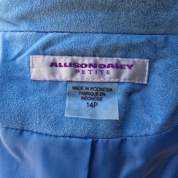 Allison Daley Blue Vegan Suede Jacket - Picture 9 of 13